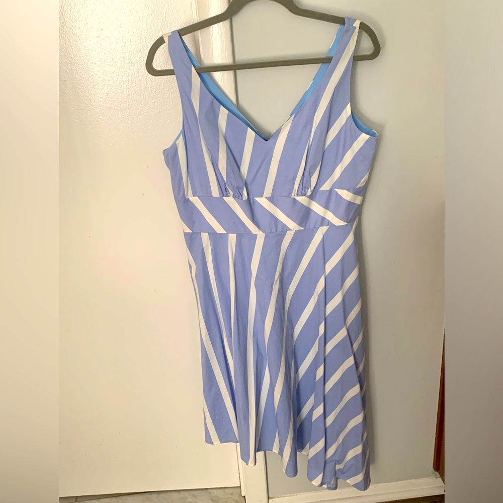 Anthropologie (Plenty by Tracy Reese) asymmetrical striped poplin dress